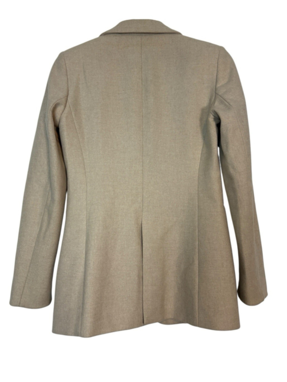 Massimo Dutti Blazer Jacket Women's US 6 Beige Wool Italian Fabric Quiet Luxury - Picture 5 of 12